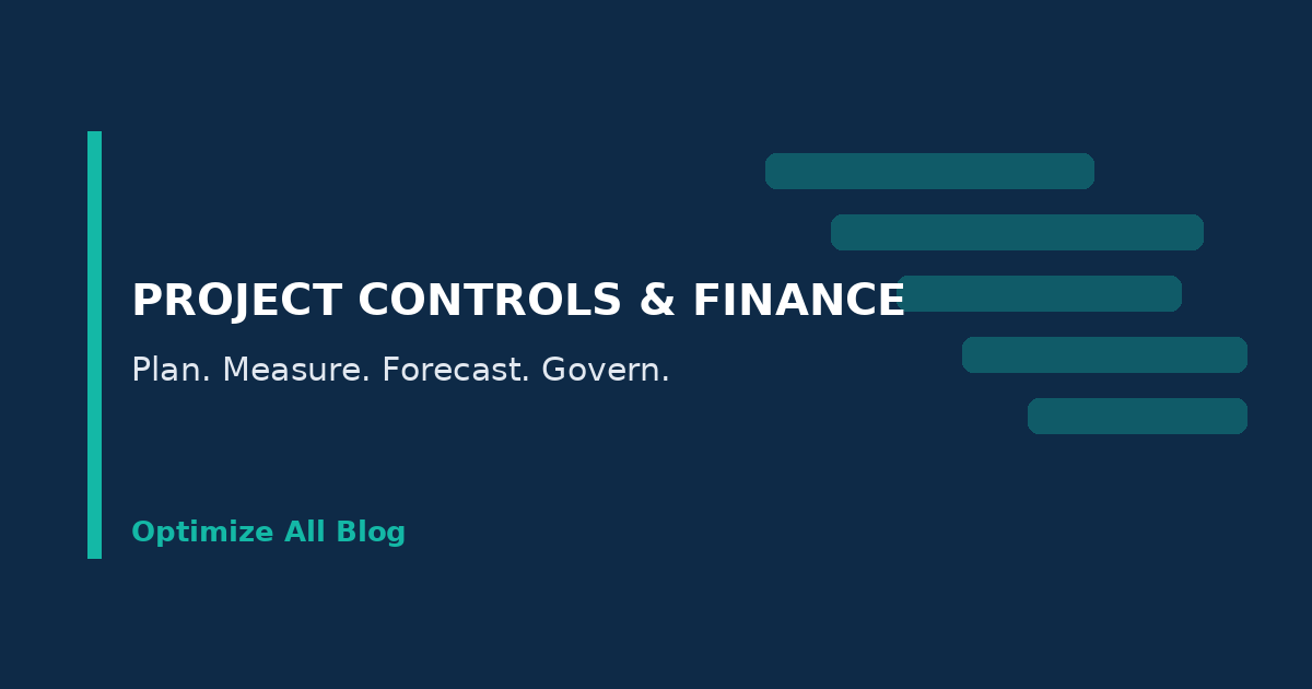 Dark blue cover with horizontal schedule bars and the words Project controls and finance